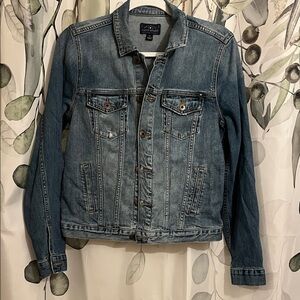 Lucky Brand Medium Blue Distressed Denim Jacket so cute!